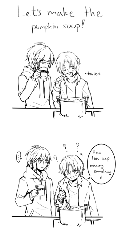 suisen00:  [Stardew Valley] Let’s make the pumpkin soup. - my short comic   （*’∀’人）♥    I not good in English. But I really want to draw it. [Really   Embarrassed story UWAAAHHH *blushh*   (〃∀〃)ゞ  (ﾉ∀`♥)    ]  