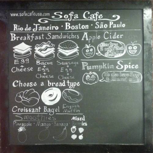 Working on the blackboard this morning. Looking forward to color. #sofacafe #coffee #baristalife  (at Sofá Café)