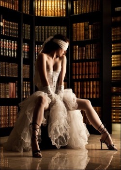 broken-littleabi-girl:  alfrikskinks:  mog-ur:  Oh, look!  Books!    @abigailgrey  Pretty!  And the dress, too. 