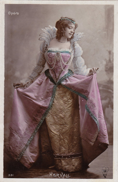 1900s Lovely Stage Opera Singer Kervall in Renaissance Costume