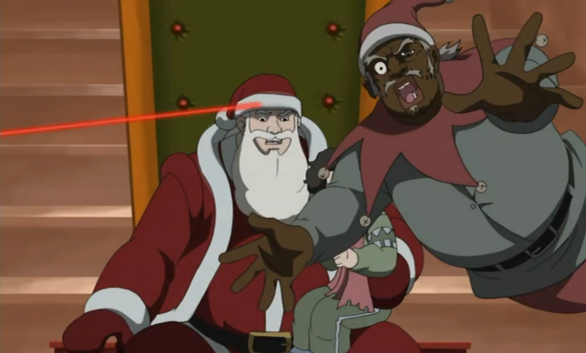 niftyp:geekfury25:A Huey Freeman ChristmasBeam on Santa head😂