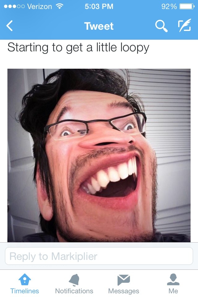 partyliketheweekend:  Markiplier, my hero… Hopped up on antibiotics 