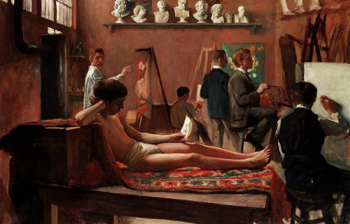 support-to-justineportraits:Antoon Van Welie   The Artist Studio   1906