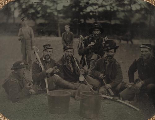 chubachus:Tintype portrait of a group of Union officers of the the 45th Ohio Volunteer Infantry Regi