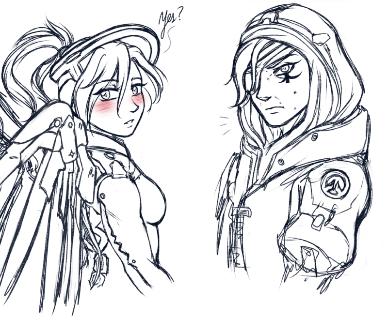 murasaki-yuri:  maxaholic:  when ur playing as pharah and u have both ana and mercy