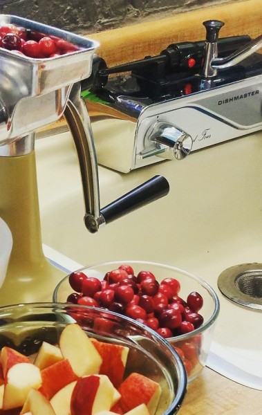 Cranberry Relish preparation.