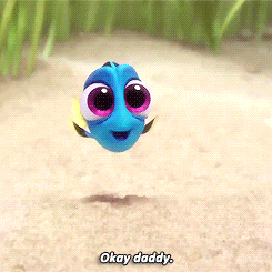 littlefoxboi:  little-peachybun:  When daddy tells you to snuggle up to him ❤  💖💖💖💖 little dory is my spirit animal