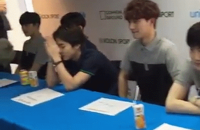 Chanyeol is having an ADHD attack,  While Kyungsoo is busy with something /i think his dialing /