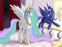 bronyatheart:  Princess Celestia and Luna by johnjoseco  &lt;3