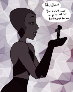artifiziell:  based on @gaartes diamond shape/gem cut quartz post! I wanted to give Carb Onyx’s…   added: In her early years, Black Diamond  was misguided and influenced by White who tried to make her a more ruthless leader. Unfortunately for White,