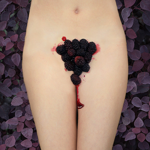 violaceae:  Jardin Fleuris by Alexandra SophieJardin fleuris is a series of photographs representing the different ages of a woman. The first picture ‘Virgin Soil’ represents virginity, the second ‘Mûres’ which means both “blackberries”