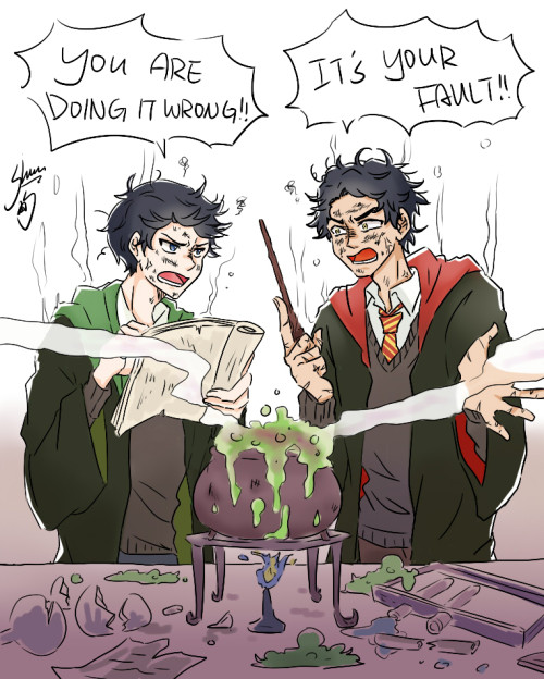 Yeah, they still fight from time to time. It&rsquo;s Harry Potter AU! ✨✨