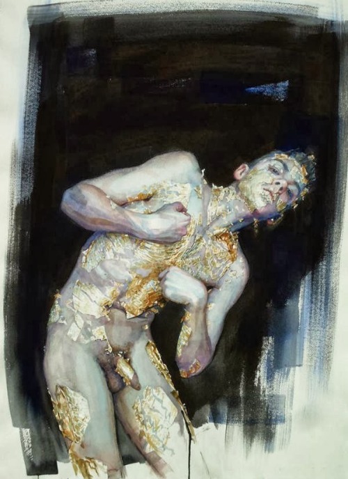 iafeh:Daniel Barkley - Nude with gold leaf