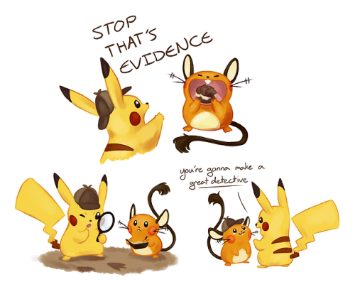 gigi-draws: i still need to get the game but what if detective pikachu had a dedenne assistant???