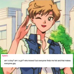 the-descolada:  inktheblot:  oakttree:  gaylor-moon:  It me   this character is a girl though    ¯\_(ツ)_/¯  wait Uranus was canonically nb holy shit 