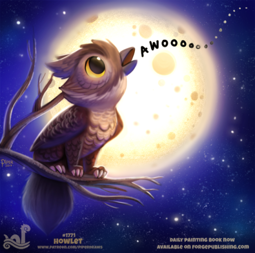Porn photo cryptid-creations:  Daily Paint 1771# Howlet
