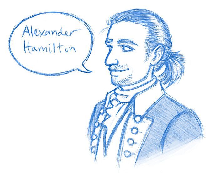 juanjoltaire:  Hamilton doodles I did in my night class. Dialogue meant to be the