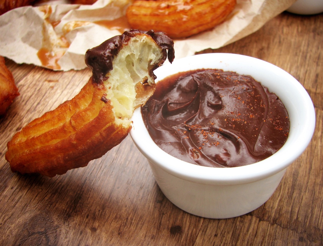 fullcravings:  Doughnuts Churros with Chocolate or Caramel Dipping Sauce (recipe