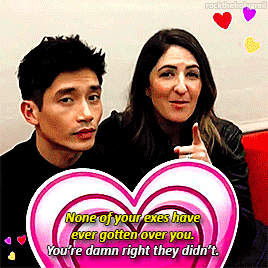 rocktheholygrail:D’Arcy Carden and Manny Jacinto | Valentine’s Day pick-up lines