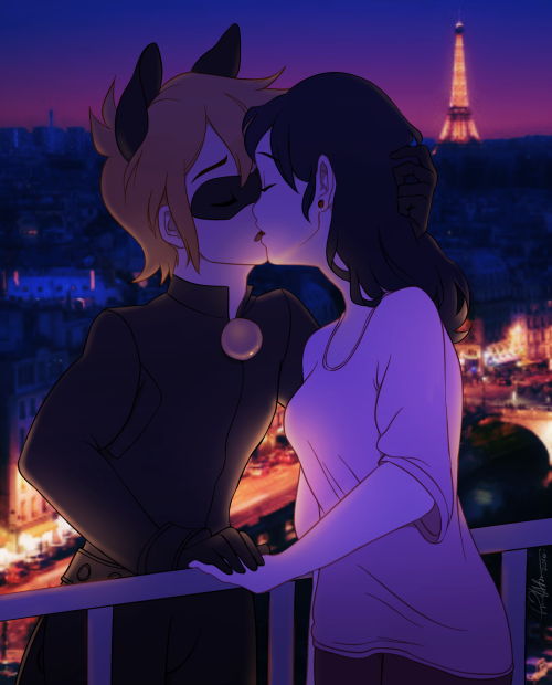 nutmegnog:  Marichat is kind of life atmSo yeah I have fallen pray to taylordraws’ fic Heartstrings. This pairing is just so <3333Also plz excuse my paris.jpeg bgWaits patiently for ep 19 to come out in France