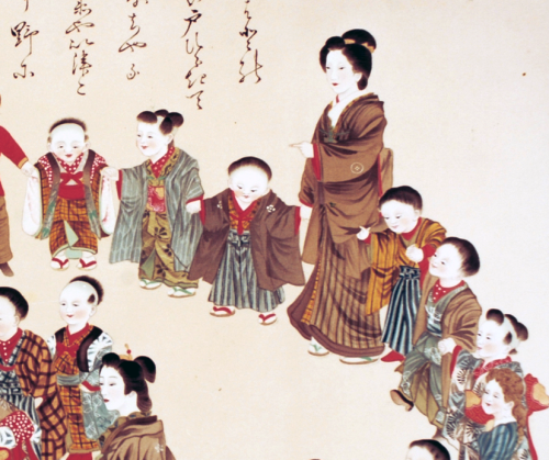 幼稚鳩巣戯劇之圖Playing the Pigeon’s Nest gameA painting of Japan&rsquo;s first kindergarten teach