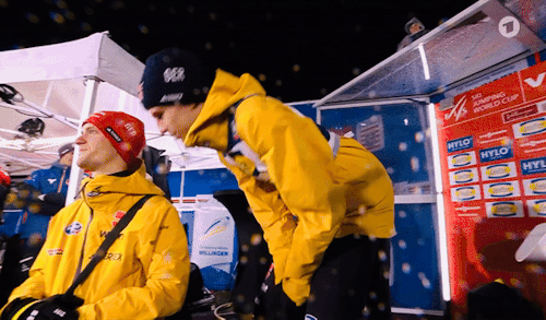 Lellinger During And After Andis Win In Willingen (04.02.2024)
