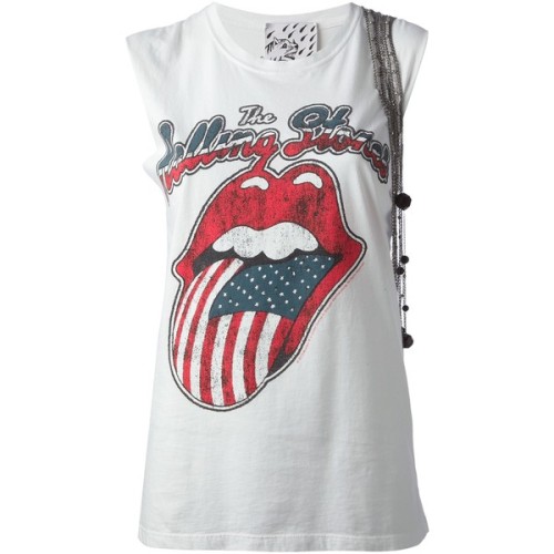 TIGER IN THE RAIN &lsquo;Rolling Stones&rsquo; tank top ❤ liked on Polyvore (see more white 