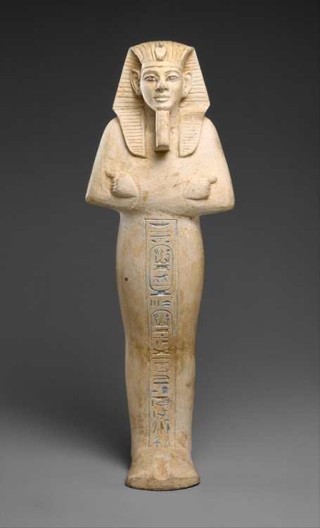 Limestone ushabti of the 19th Dynasty pharaoh Merneptah (r. 1213-1203 BCE).  Thought to have co