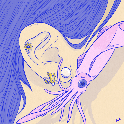 Dream Diary 1: In one dream, a levitating squid (buzzing like a bee) was trying to find its way into