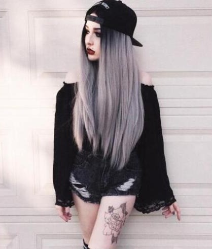 altwear:  Black Ombre Grey   Wig    » Shop it here!#wig #synthetic #grey #silver