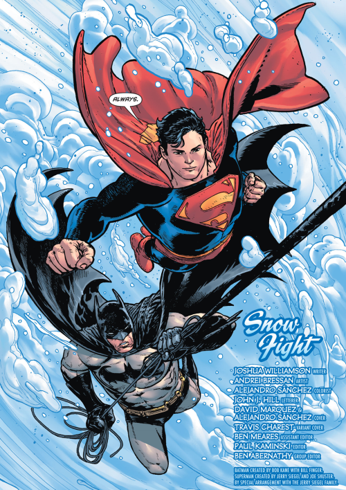 why-i-love-comics:Batman/Superman #15 - “Snow Fight” (2020)written by Joshua Williamsonart by Andrei