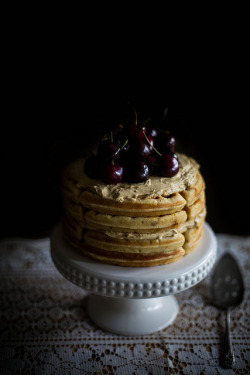 teaandtext:  Brown Butter Maple Waffle Cake with Sorghum Meringue Buttercream by Beth Kirby | {local milk} on Flickr.  My tummy would be in heaven!