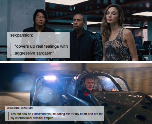 queerhawkeye:  the fast franchise + tumblr text posts