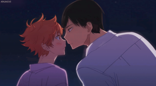 mikanchii:kagehina x gekkan shoujo nozaki-kun crossover !!!because short orange hair and tall black 