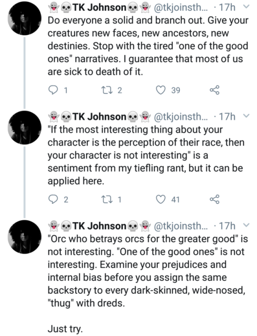 orcishbard: “Why can’t elvish culture be African?” by @ tkjoinsthefray on Twitter.