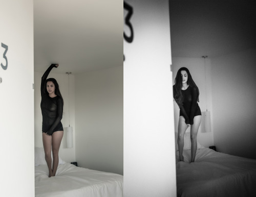 RESERVATIONS : ROCKY 43 a photo series on the last place we can be anonymous. the hotel room. this series focuses on playmate of the year, Raquel Pomplun, in the Thunderbird Motel in Marfa, Texas