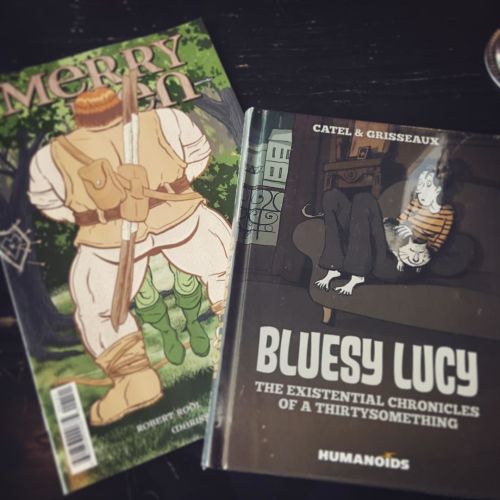 Here’s what we got at @bookswpictures today!#comics #merry men #bluesy Lucy #robert rosi #jack