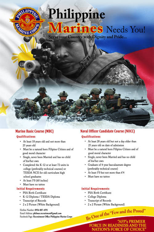 Recruiting advertisement posted by the Philippine Marines.