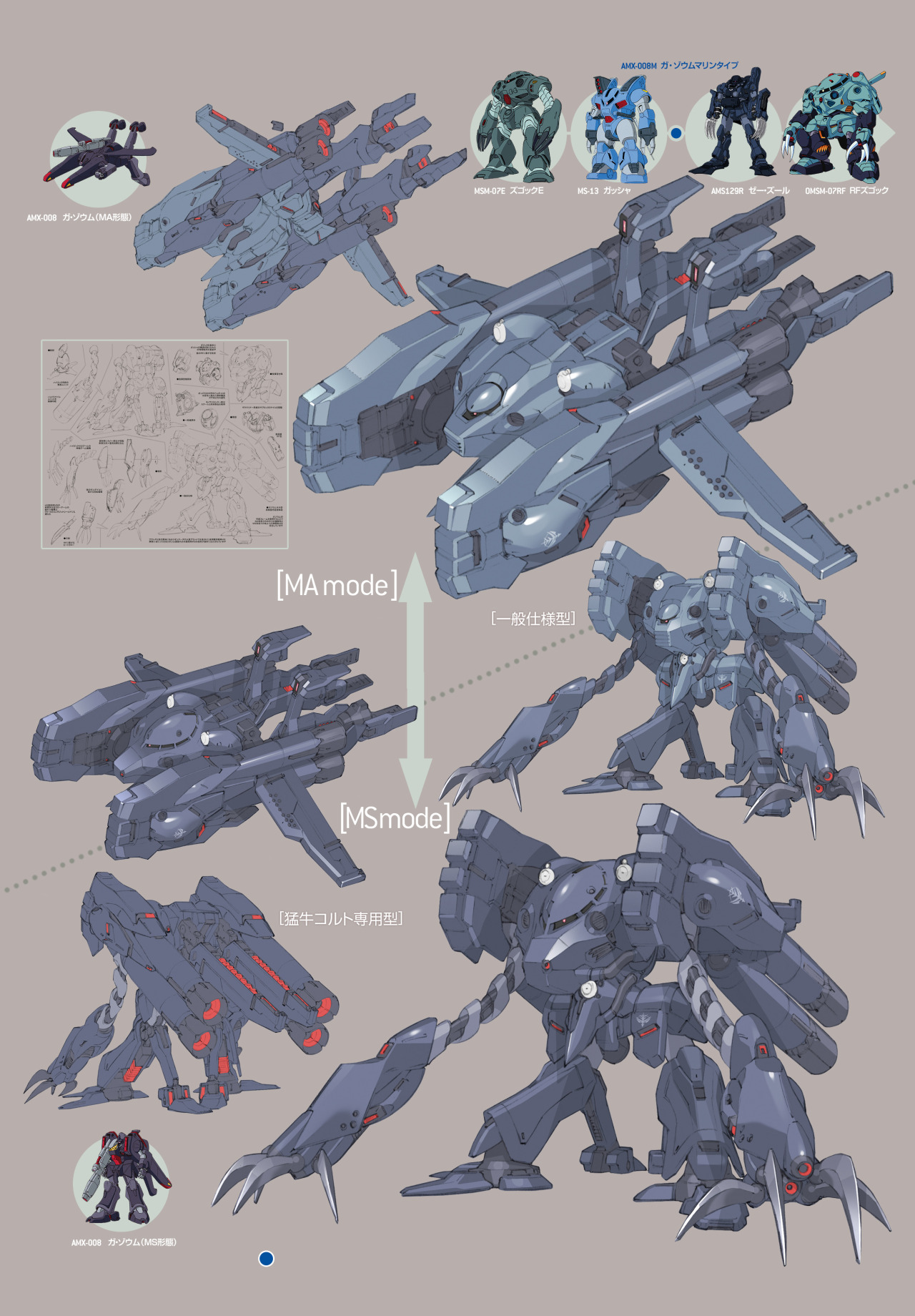 gunjap:  [A.O.Z Re-Boot] AMX-008M GA-ZOWMN MARINE TYPE: Hi Res Image, MS and MA Mode