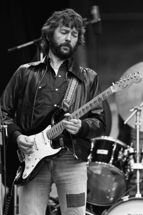 Eric Clapton with his favourite Fender Stratocaster, “Blackie”.