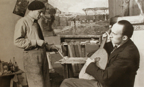 padegs:Friends and colleagues, artists Valdis Kalnroze and Kārlis Padegs, in Kalnroze’s studio,193