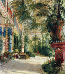 classicalpaintings:   The Interior of the Palm House   -   Artist: Carl Blechen  Created: 1832 