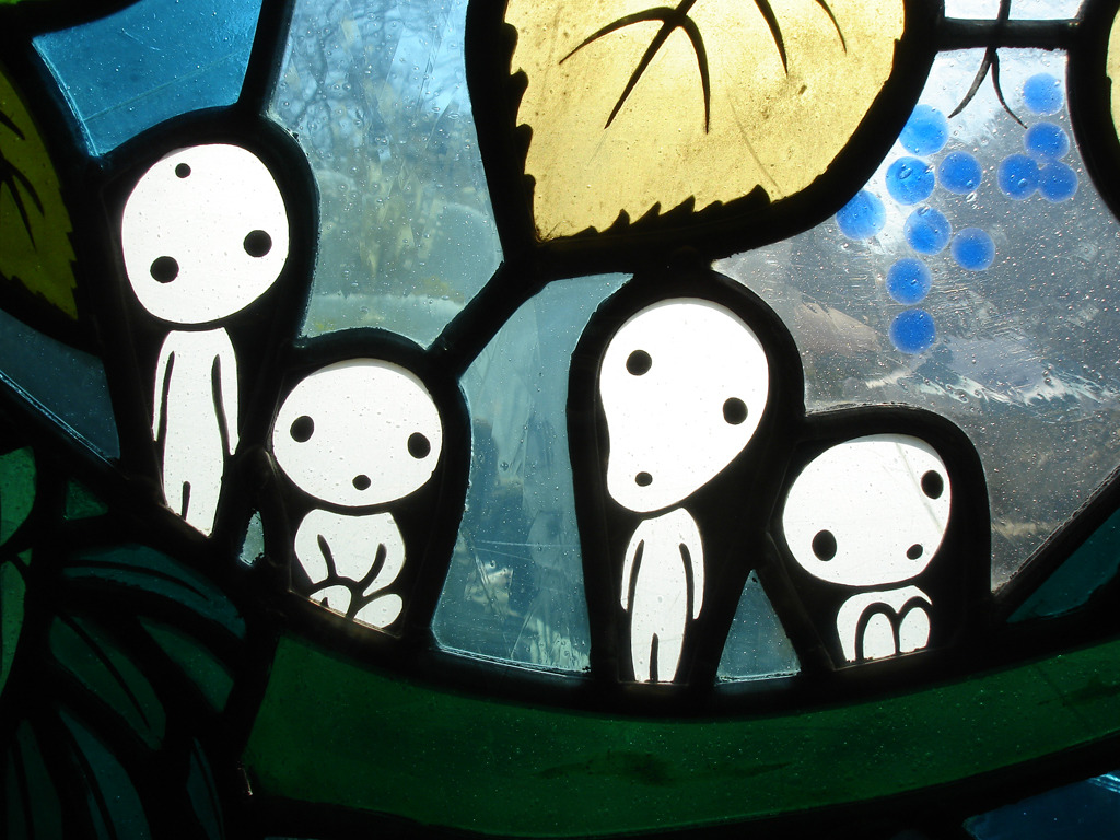 microbe:  Close ups of stain glass window detail at the Studio Ghibli Museum in Mitaka.