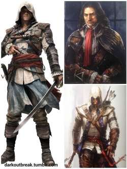 darkoutbreak:  Edward kenway Haytham kenway Connor kenway / ratohnhake:ton