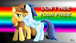 braeburn-corner:  ty7711:  Soarburn: Don’t hide your pride. by ShadowNinja976  GAAAYYYY! cutie patooties &lt;3  &lt;3