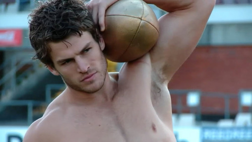 rugbybeefcake:David Williams - modeling for Gods of Football