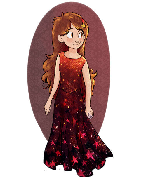 finch-wing:  I had a mighty urge to draw an older Mabel in a starry sparkly dress Inspired by the dress on here cause wow look how sparkly it is 