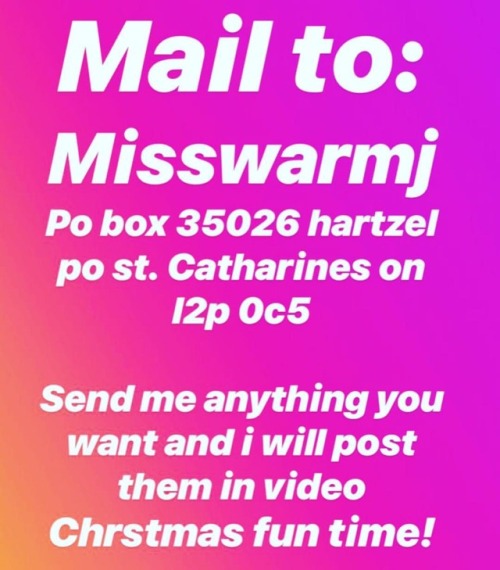misswarmj: Christmas Fun time! If you wish to send me anything, pls use this p.o. box address! I wil