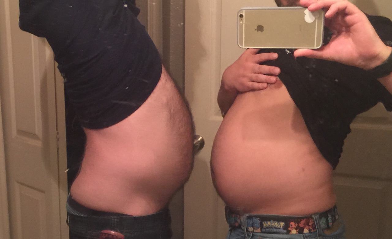 gaininggeeks:  Sleepy bellies are ready for bed. G'night! We had Tijuana Flatts AND