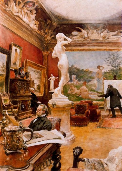 books0977:Interior of the Gallery Fürstenberg in Göteborg (1885). Carl Larsson Swedish, 1853-1919). 